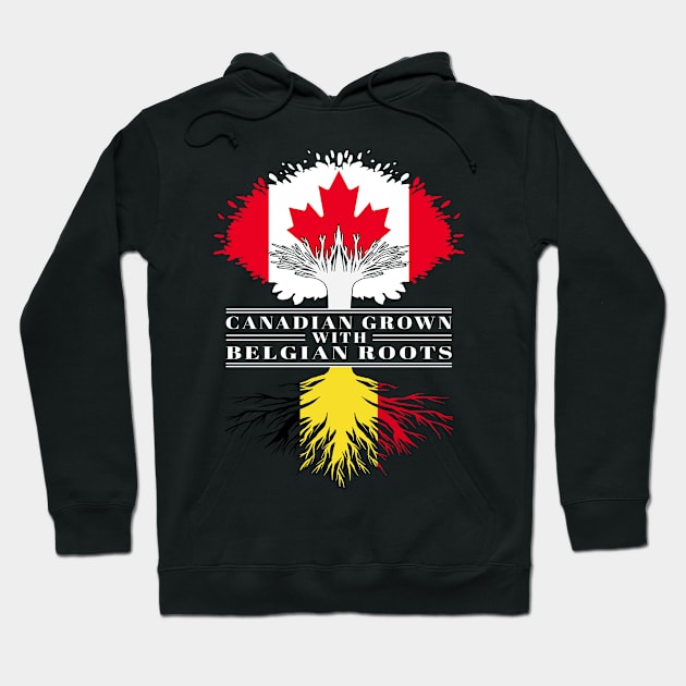 Canadian Grown With Belgian Roots canada Belgium Flag Tree Hoodie by BramCrye